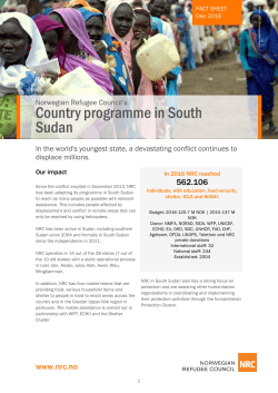 Country programme in South Sudan