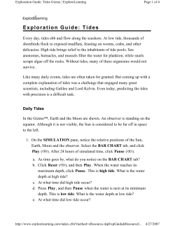 Exploration Guide: Tides