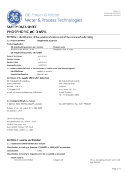 phosphoric acid 45% - GE Analytical Instruments