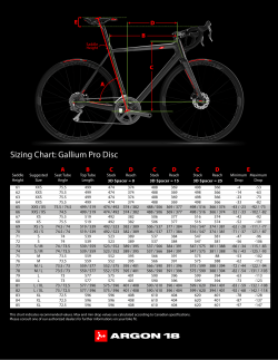 Sizing Chart: Gallium Pro Disc