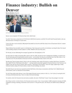 Finance industry: Bullish on Denver