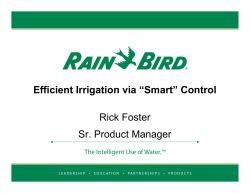 Efficient Irrigation via &ldquo;Smart&rdquo;