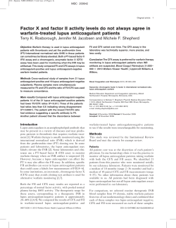 Factor X and factor II activity levels do not always