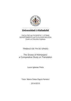 The Snows of Kilimanjaro: a Comparative Study on Translation