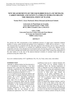 new measurements of the equilibrium data of methane, carbon
