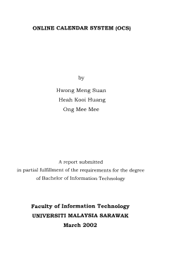 ONLINE CALENDAR SYSTEM (OCS) Hwong Meng Suan Heah