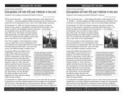 Episcopalians will mark 400-year milestone in new year