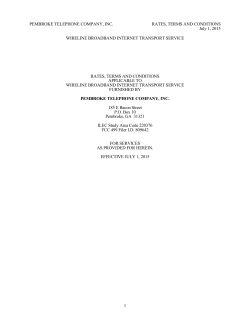 PEMBROKE TELEPHONE COMPANY, INC. RATES, TERMS AND