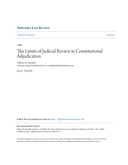 The Limits of Judicial Review in Constitutional Adjudication