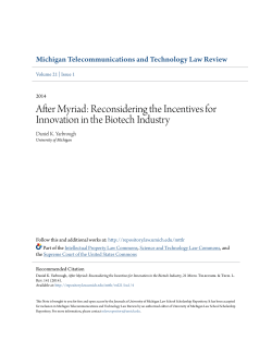 After Myriad: Reconsidering the Incentives for Innovation in the