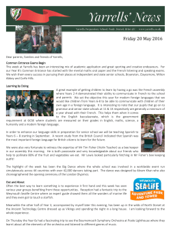 Summer Term Newsletter No 5 - Yarrells Preparatory School