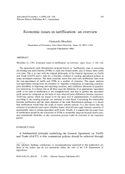 Economic issues in tariffication: an overview