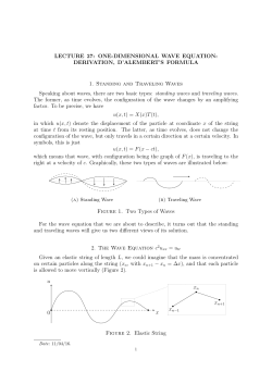 LECTURE 27: ONE-DIMENSIONAL WAVE EQUATION