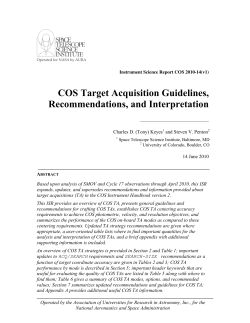 ISR 2010-14: COS Target Acquisition Guidelines