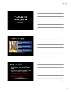 STRUCTURE AND PREDICTABILITY