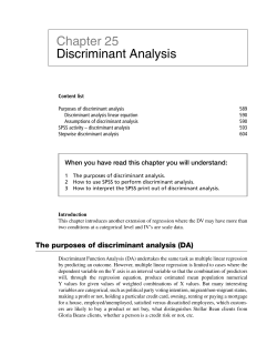 Chapter 25 Discriminant Analysis