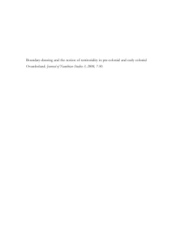 Boundary-drawing and the notion of territoriality in pre