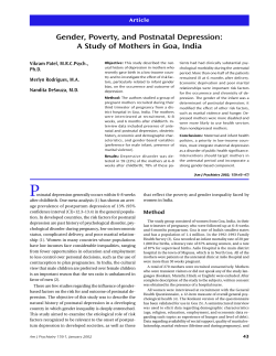 Gender, Poverty, and Postnatal Depression: A Study of