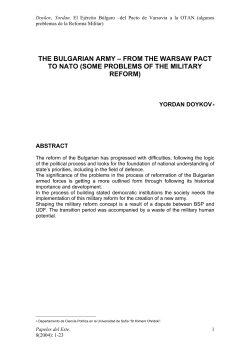 the bulgarian army – from the warsaw pact to nato (some problems