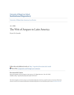 The Writ of Amparo in Latin America