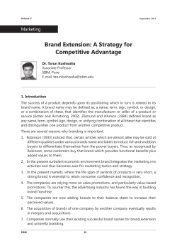 Brand Extension: A Strategy for Competitive Advantage