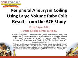 Peripheral Aneurysm Coiling Using Large Volume Ruby Coils