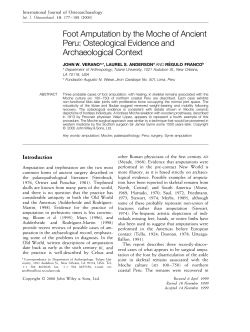 Foot Amputation by the Moche of Ancient Peru