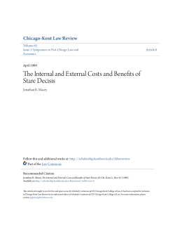 The Internal and External Costs and Benefits of Stare Decisis