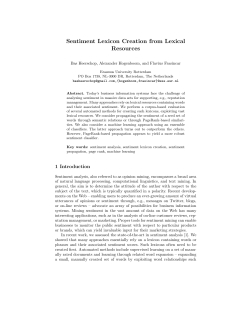 Sentiment Lexicon Creation from Lexical Resources