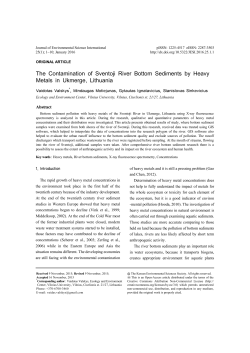 The Contamination of Sventoji River Bottom Sediments by Heavy