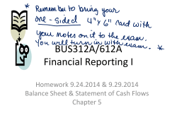BUS312A/612A Financial Reporting I