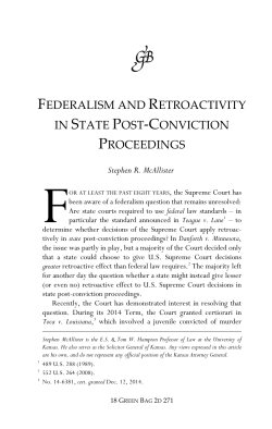 Federalism and Retroactivity in State Post-Conviction