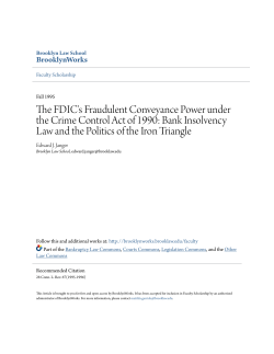 The FDIC`s Fraudulent Conveyance Power under