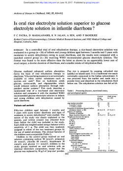 Is oral rice electrolyte solution superior to glucose electrolyte