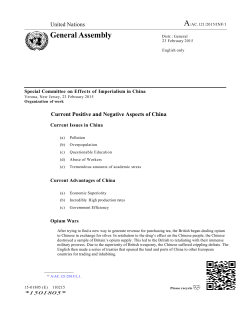 General Assembly - Effects of Imperialism in China