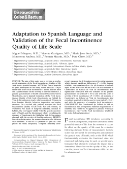 Adaptation to Spanish Language and Validation of the Fecal