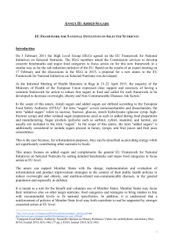Added Sugars Annex - European Commission