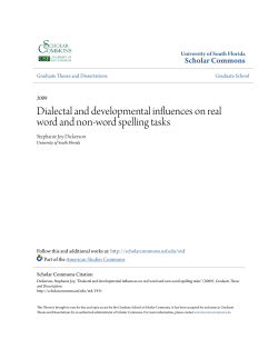 Dialectal and developmental influences on real word and non