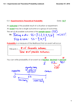 13.1 - Experimental and Theoretical Probability.notebook