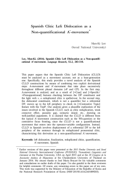Spanish Clitic Left Dislocation as a Non-quantificational A - S