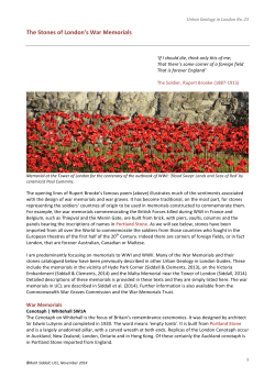 The Stones of London`s War Memorials