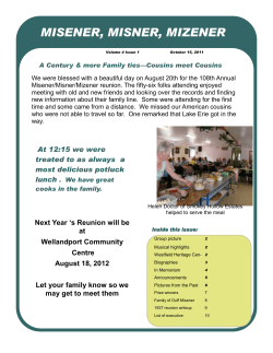 Misener Newsletter 2011 - Brant County Branch OGS