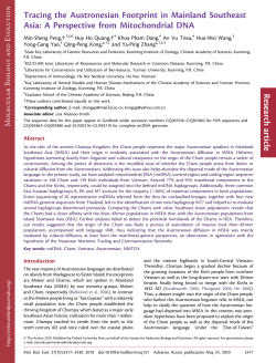 Tracing the Austronesian Footprint in Mainland Southeast Asia: A