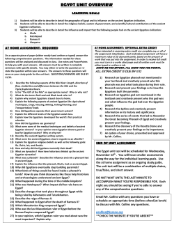 egypt unit overview - Kyrene School District