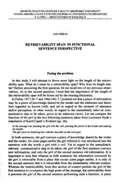 Jan Firbas: Retrievability span in functional sentence perspective