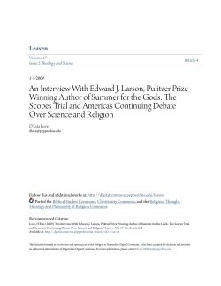 An Interview With Edward J. Larson, Pulitzer Prize Winning Author of