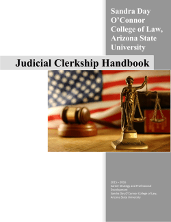 Judicial Clerkship Handbook - Sandra Day O`Connor College of Law