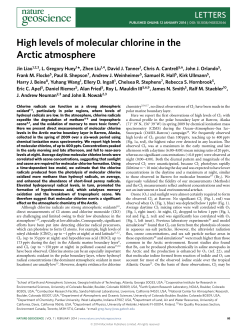 High levels of molecular chlorine in the Arctic atmosphere