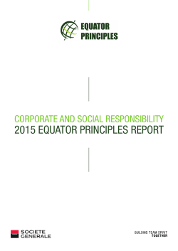 2015 EQUATOR PRINCIPLES REPORT
