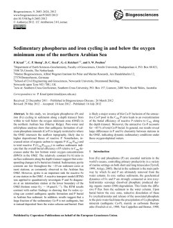 Sedimentary phosphorus and iron cycling in and below the oxygen